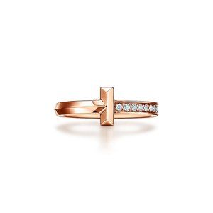 Tiffany T1 Rose Gold Ring Size 5.75-6